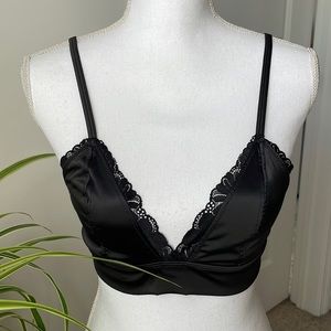 Aerie Black Silk and Lace Bralette